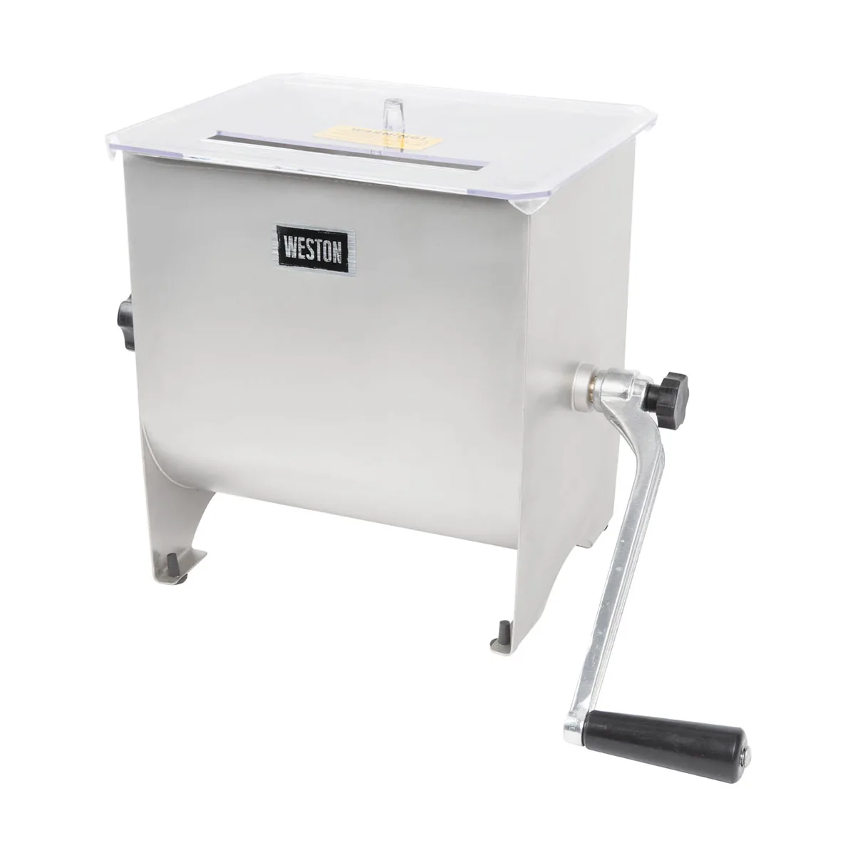 Hamilton Beach 36-1901-W Weston Manual Meat Mixer, 20 lb Capacity, Stainless Steel, 14.25" Width, Removable Paddles, Clear Plastic Cover