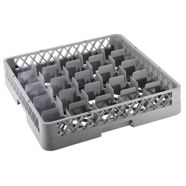 Omcan USA 43502 Dishwasher Glass Rack, 19.7"H x 19.7"W x 4"D, 25 Compartments, Commercial Dishwasher Storage