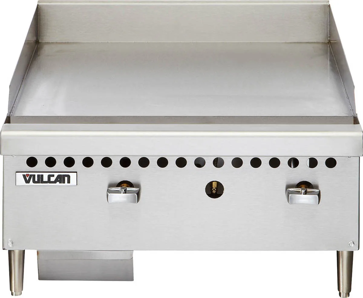 Vulcan VCRG24-M Countertop Manual Gas Griddle, 1" Steel Plate, 20.5" Deep, 50.000 BTU