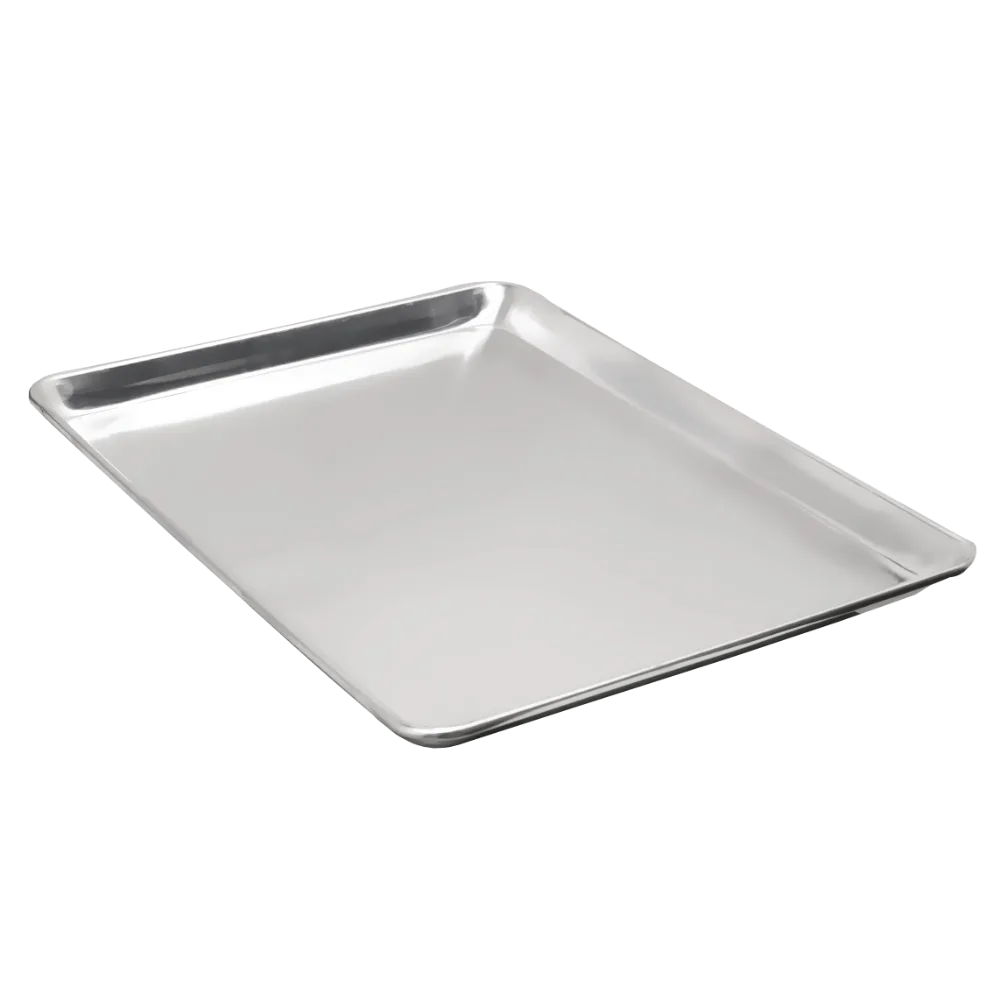 Omcan USA 24248 Bun & Sheet Pan – Full‑Size 18" x 26", Solid Uncoated 18‑Gauge Aluminum Baking Tray