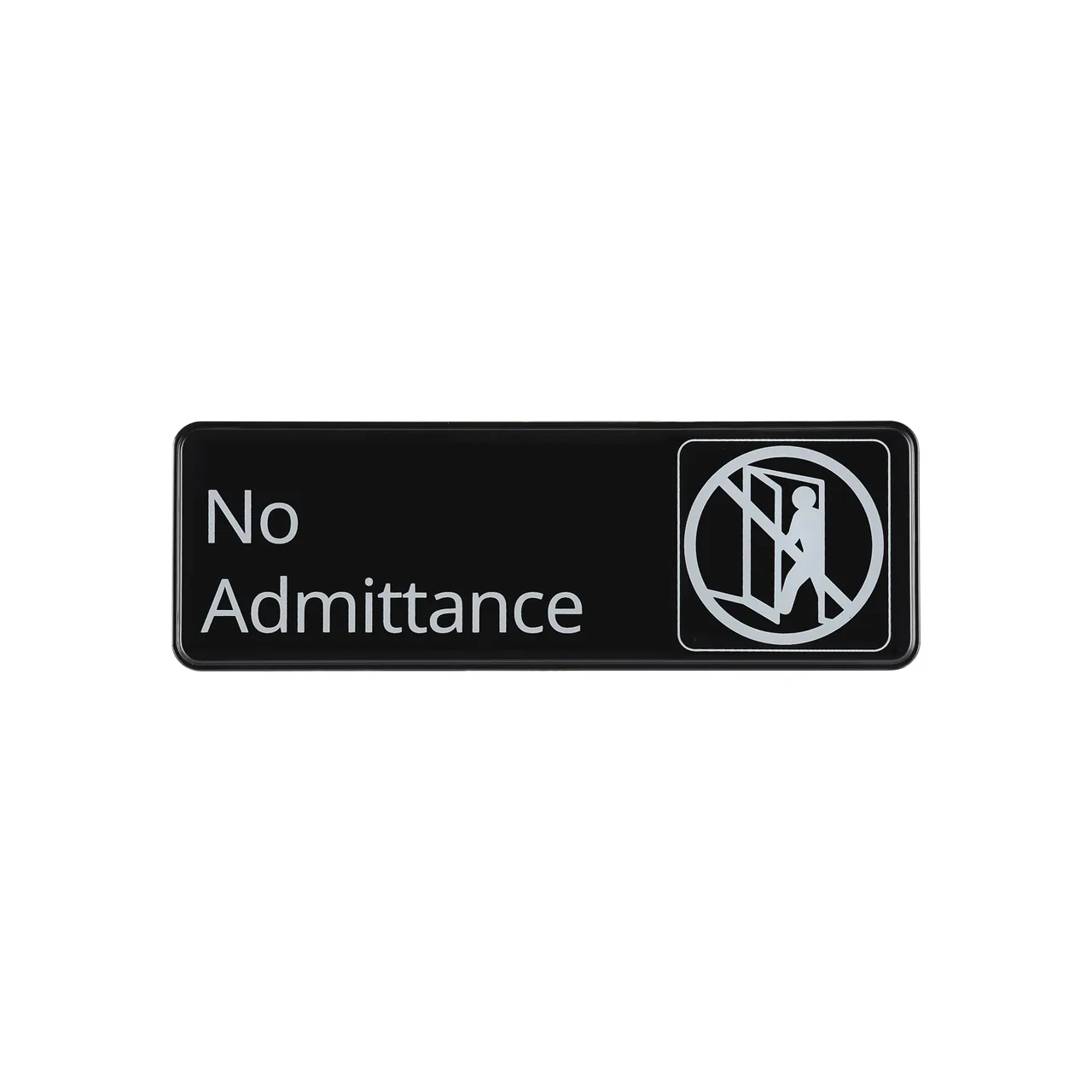CAC China SCE3-NA12 Compliance Sign, 9" x 3", English, No Admittance, Heavy-Duty Plastic, Black