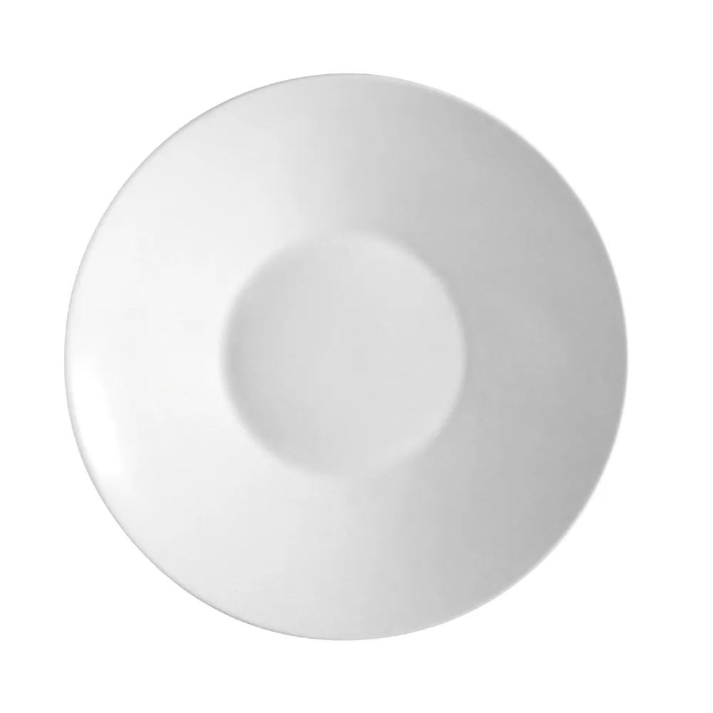 CAC China SHA-CR21 Sushia Salad Plate, 11" Dia. x 2" H, Round Coupe Rim, White Porcelain - Dozen