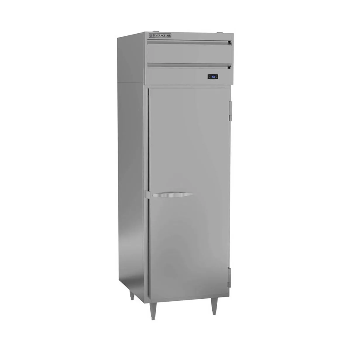 Beverage Air PR1HC-1AS 26" 1-Section Reach-In Refrigerator w/ Solid Full Door, Top Mounted, Aluminum Interior, 21 cu. ft.