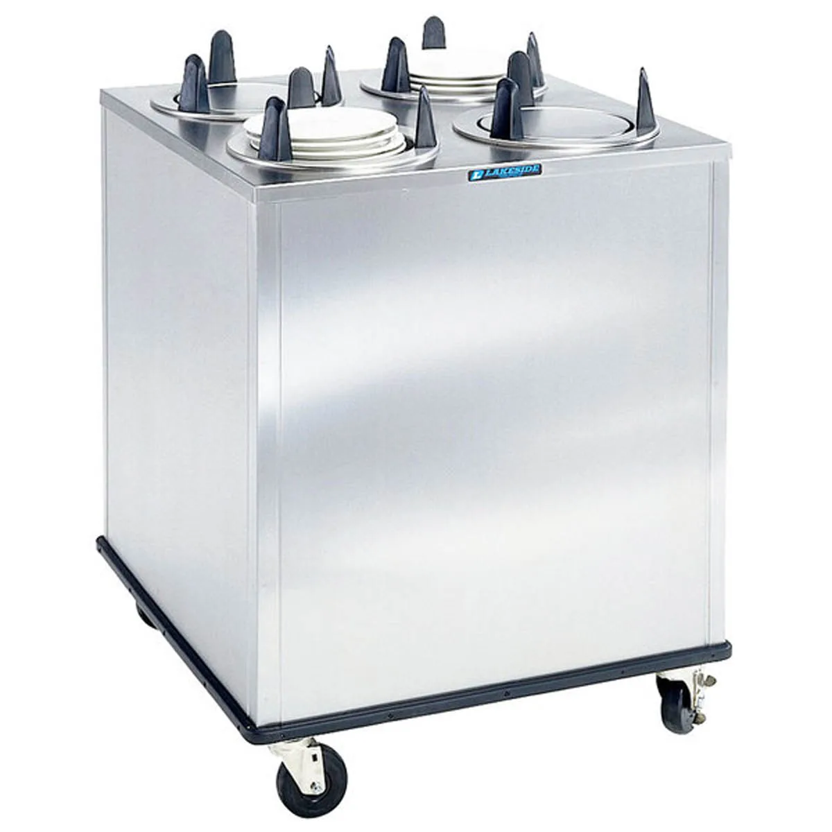 Lakeside 5409 Mobile Enclosed 4-Stack Dish Dispenser w/ 9-1/8" Dia. Dish Size, Unheated