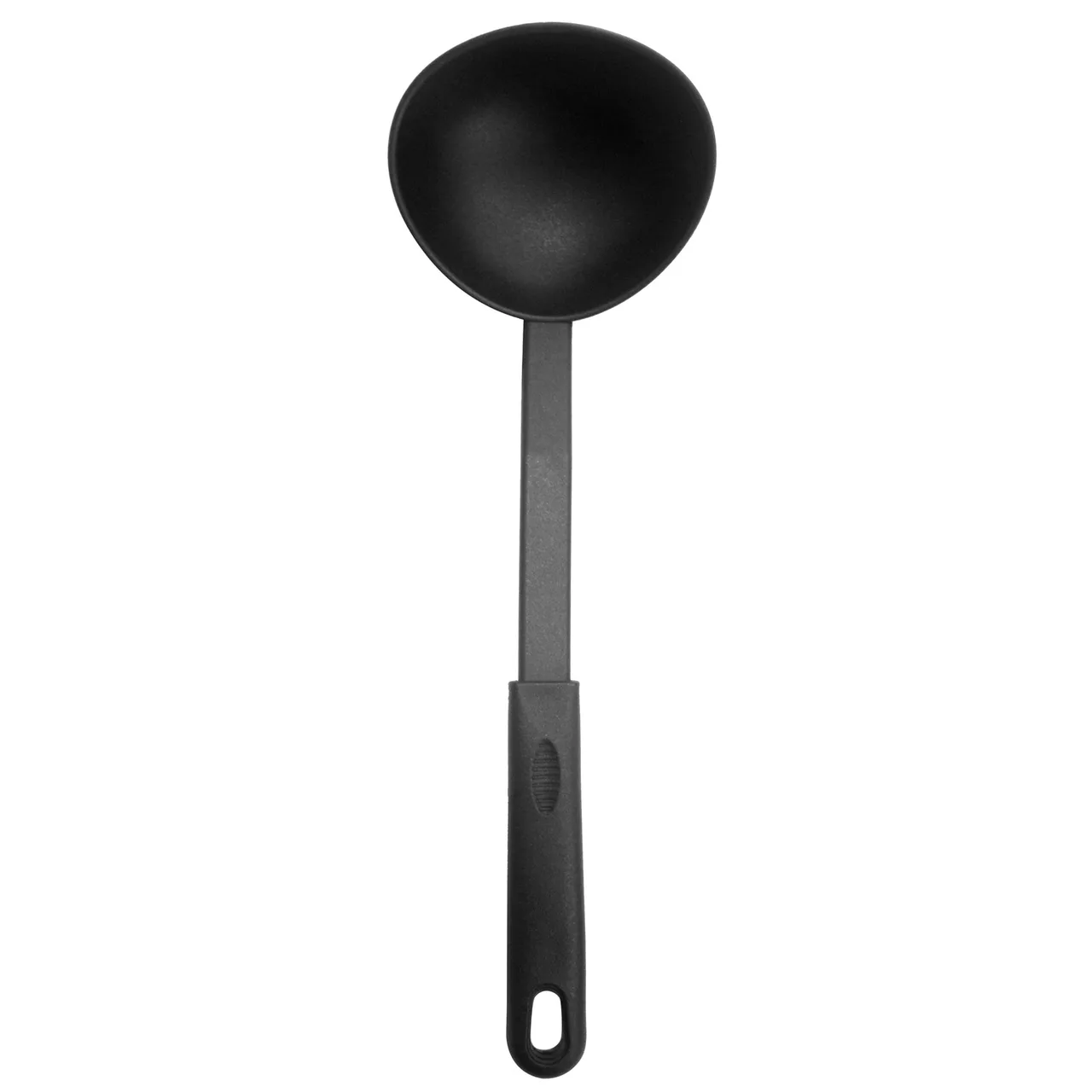 CAC China KUNL-LD05 Nylon Kitchen Ladle, 5 oz Capacity, Black Finish, One-Piece Construction