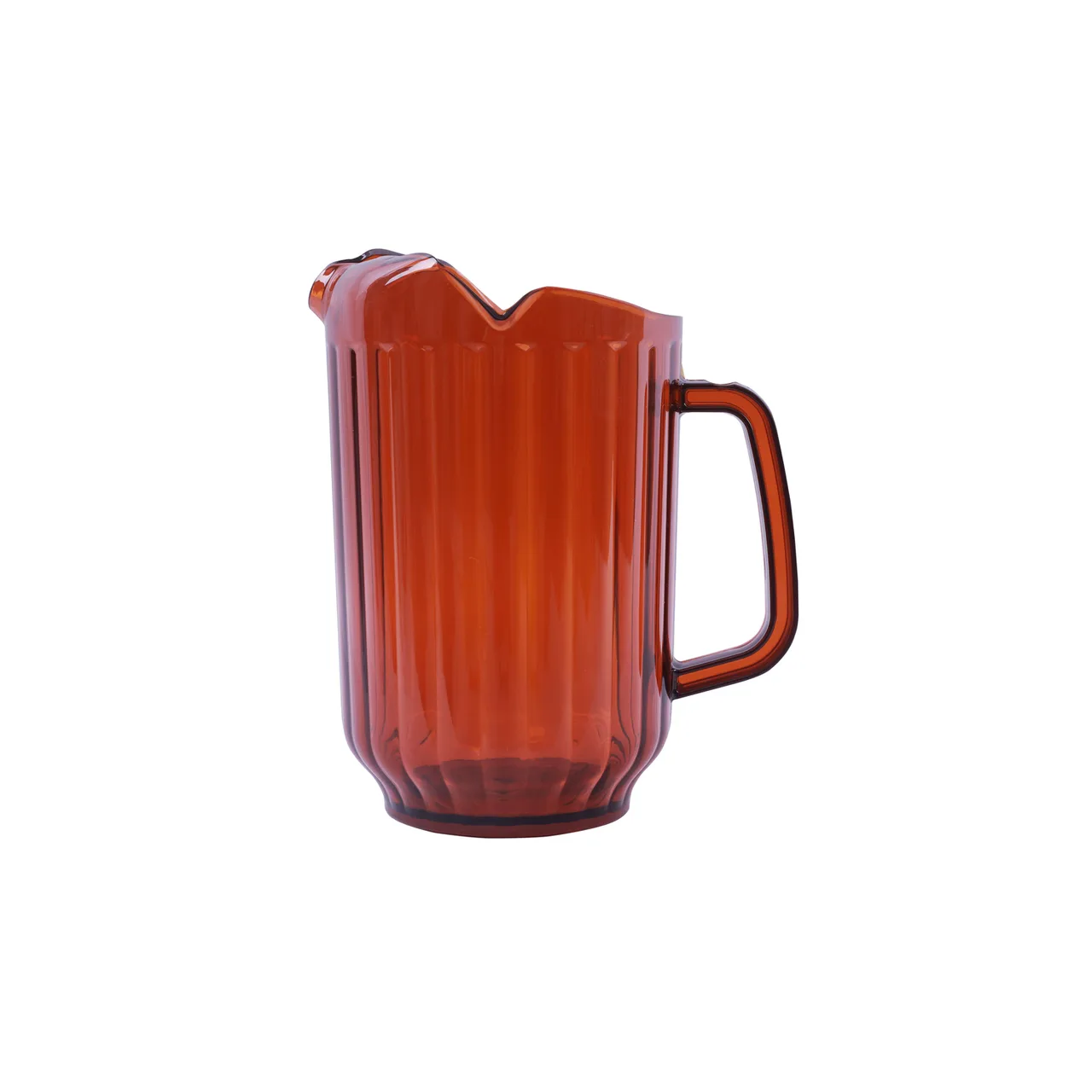 CAC China WP3S-60A - 60oz Amber Polycarbonate Water Pitcher with 3‑Spout, NSF Certified, 32‑63oz Capacity - 1/Each
