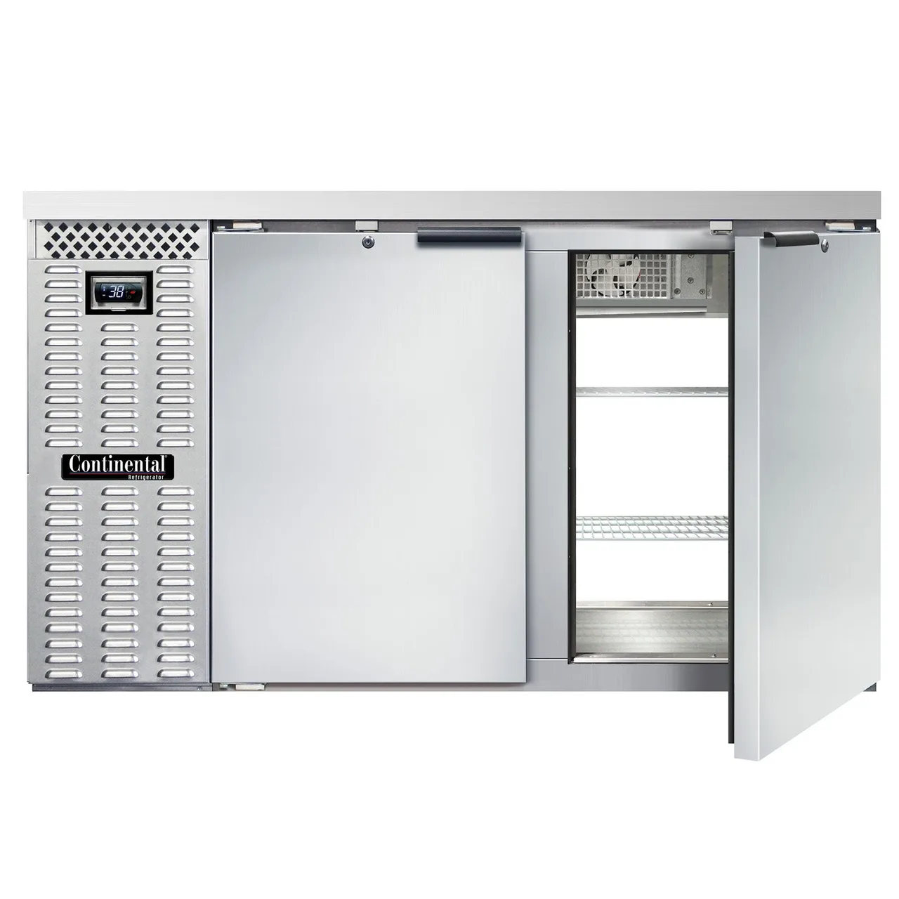 Continental Refrigerator BB59NSSPT Pass-Thru Back Bar Cooler w/ 22 Cu Ft, 4 Solid Doors, 59" W