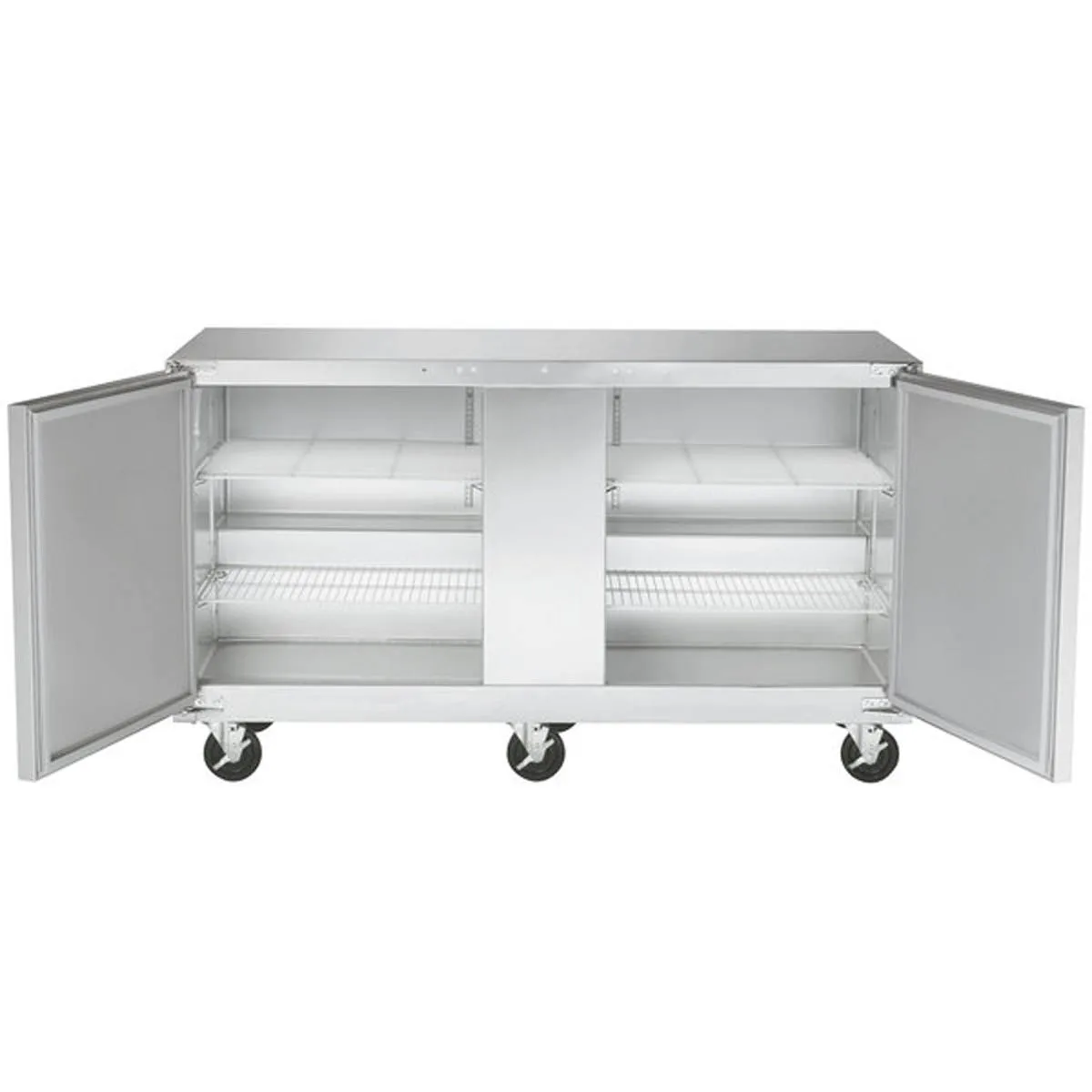 Traulsen UHT72-LR-SB 72" 2-Door Undercounter Refrigerator, Stainless Steel, Front Breathing, 17.5 cu. ft.