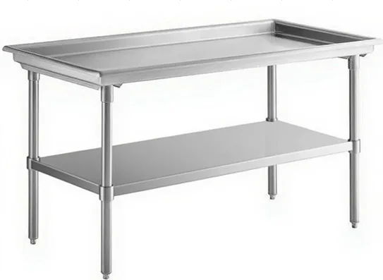 Klinger's DST3097 97" Stainless Steel Dishtable / Sorting Table with Undershelf – 16 Gauge