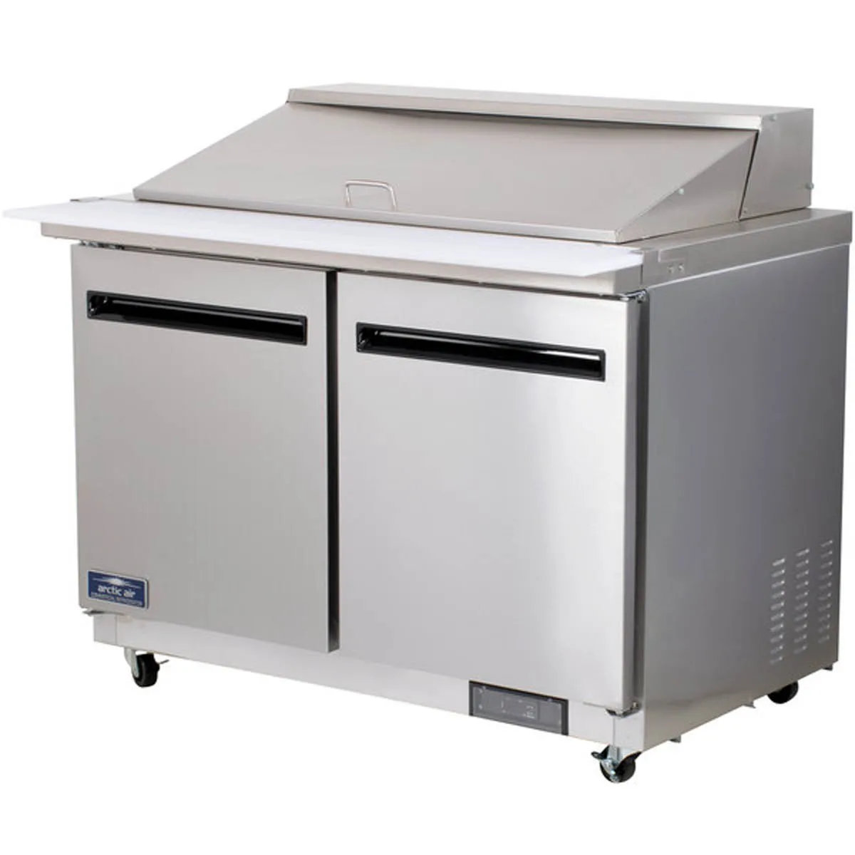 Arctic Air AMT48R 48" Two Section Mega Top Sandwich & Salad Prep Table w/ 2 Doors, 18 Pans