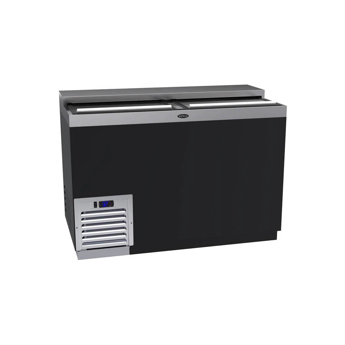 Krowne MC48B 48" Black Glass Froster, 240 Mugs Capacity