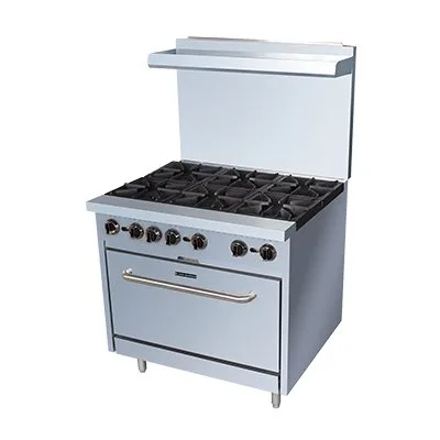 Adcraft BDGR-36/NG 36" Gas Restaurant Range w/ (6) Open Burners, (1) Standard Oven, 210.000 BTU