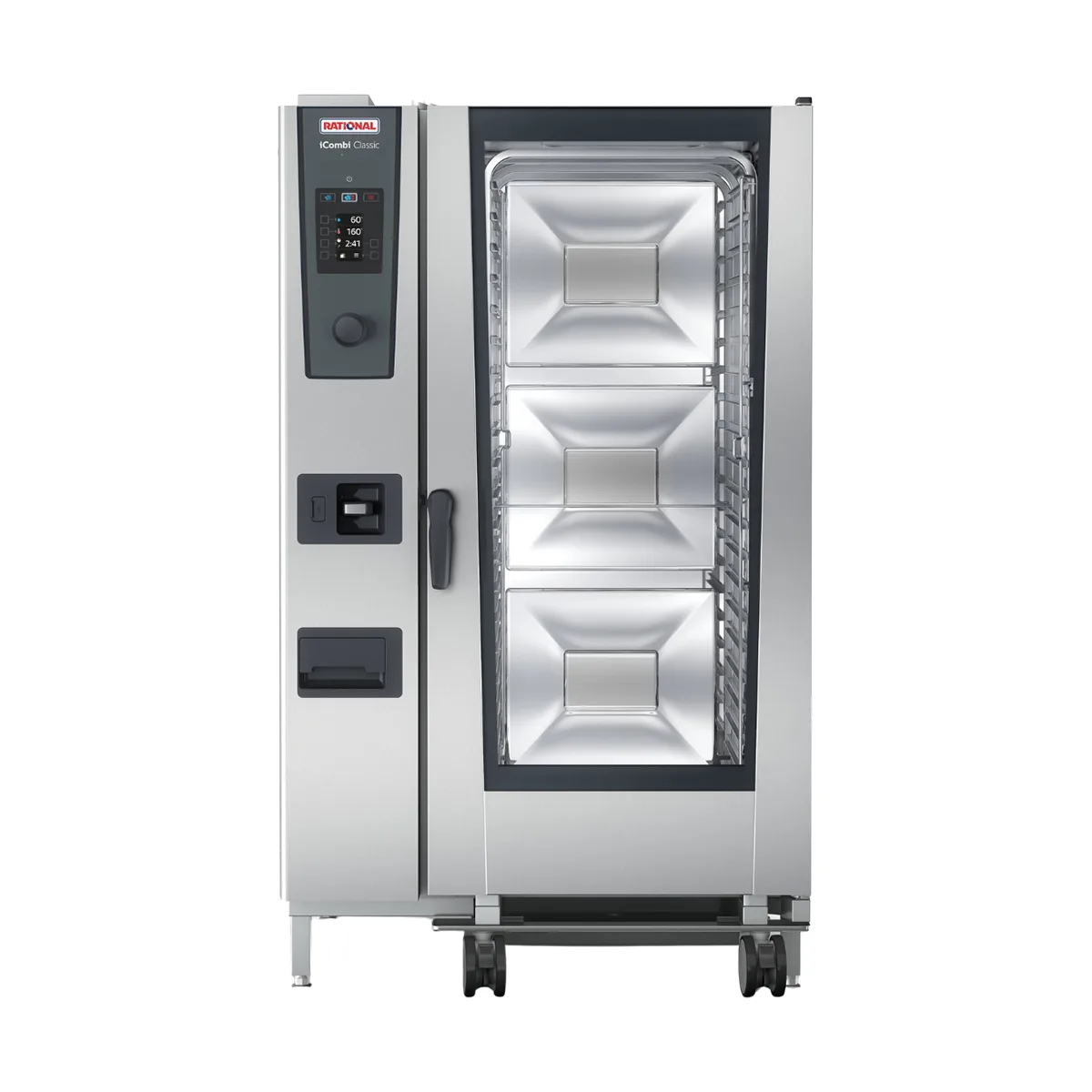 RATIONAL ICC 20-FULL NG 208/240V 1 PH Full Size 20 Pan Natural Gas Combi Oven w/ Dial Controls, Steam Generator, 305.500 BTU