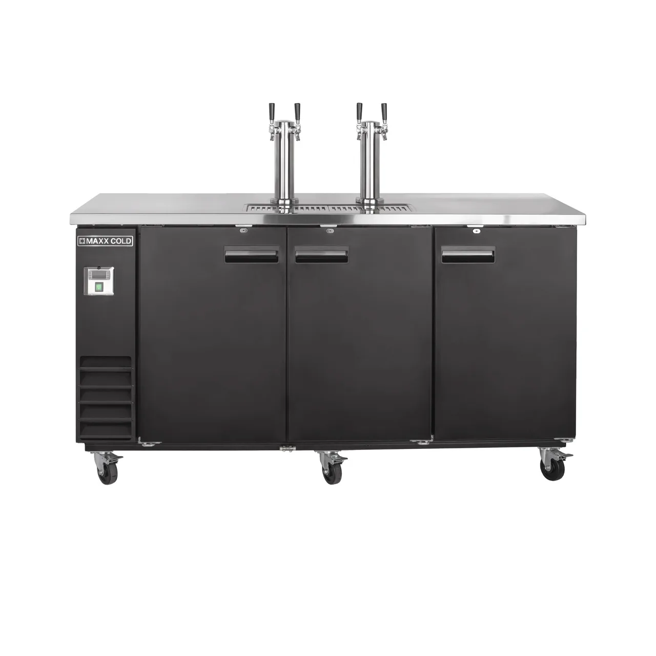 Maxx Cold MXBD72-2BHC 73" Draft Beer Cooler w/ 3 Kegs, 17.3 cu. ft., 2 Dual-Tap Towers