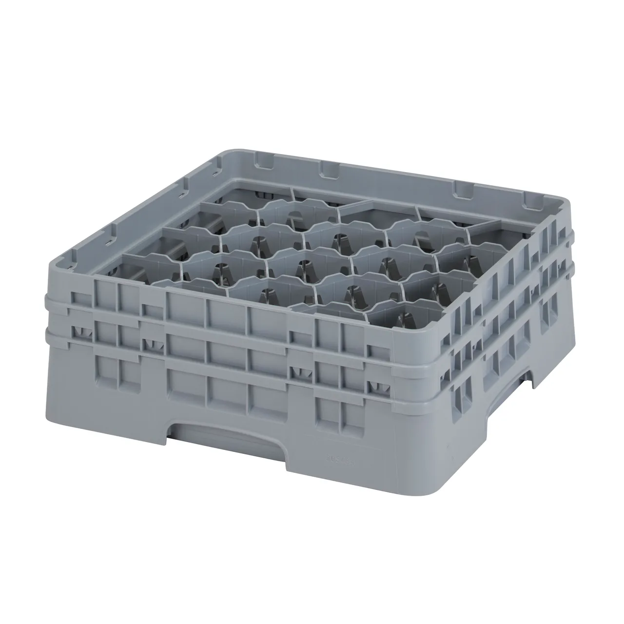 Cambro 20S434151 Camrack Glass Rack, Soft Gray, Full Size, 20 Compartments, 3-7/8" Max Dia, 5-1/4" Max Height