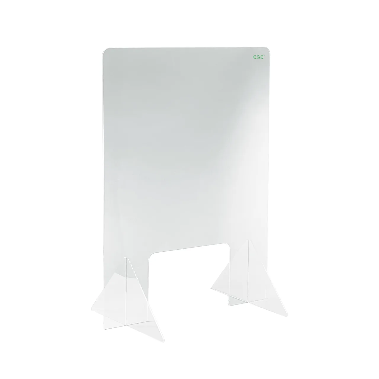CAC China SHLD-2432 Self-Standing Shield, 24"W x 32"H Clear Acrylic with Cut-Out Window, BPA Free, Set