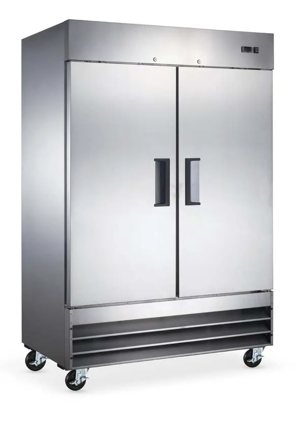 Omcan USA 59025 54" 2-Solid Door Reach-In Freezer, Bottom Mount, 41.3 cu. ft., Stainless Steel