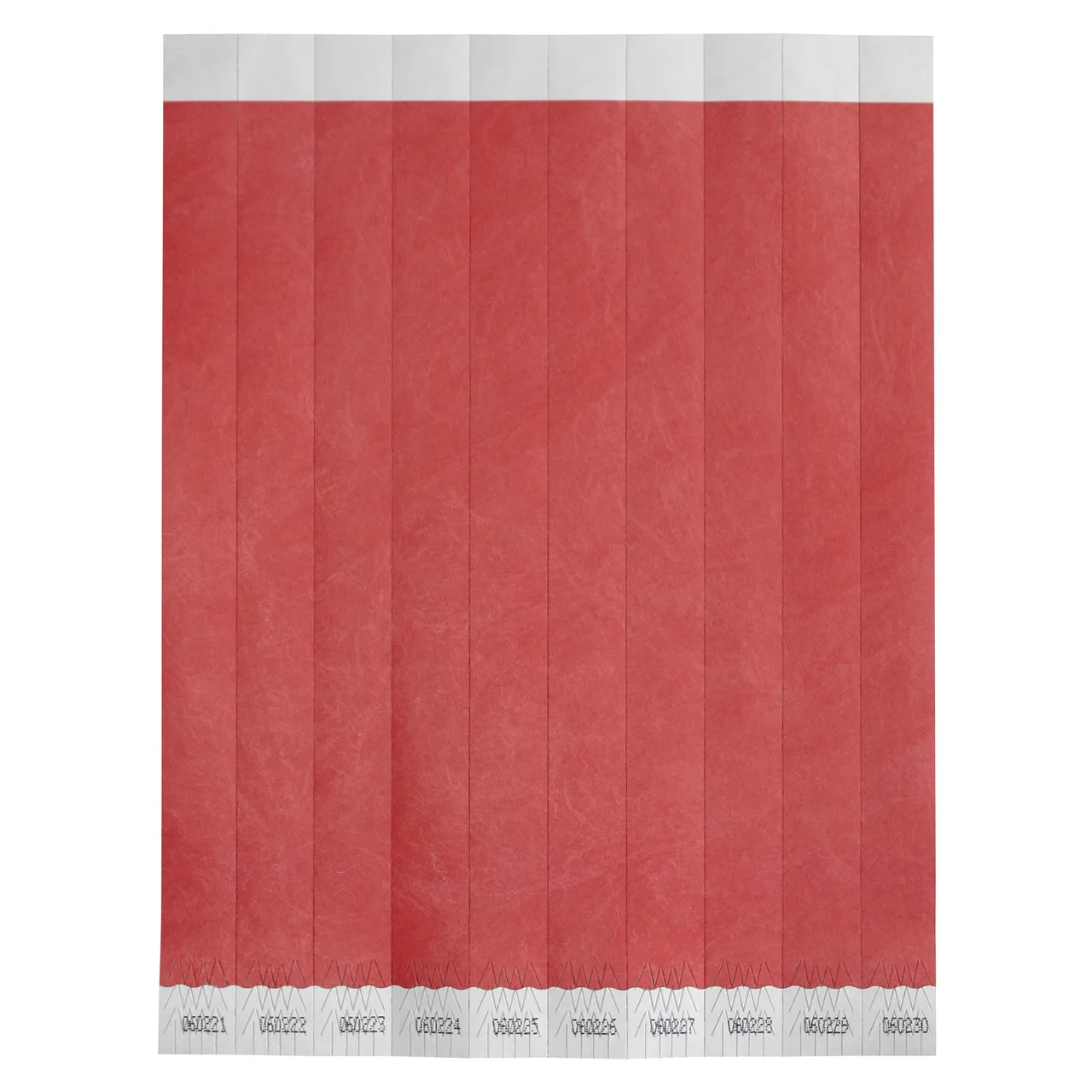 Winco WB-100R-S Bar Maid Wristbands, 3/4" W x 9.5" L Tyvek, Red Solid, Numbered - 500/Pack