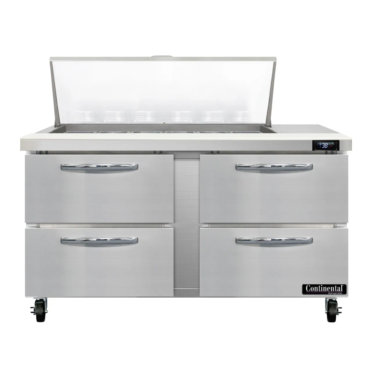Continental Refrigerator SW60N18M-D 60" Mega Top Sandwich Prep Table w/ 4 Drawers, 18 pans