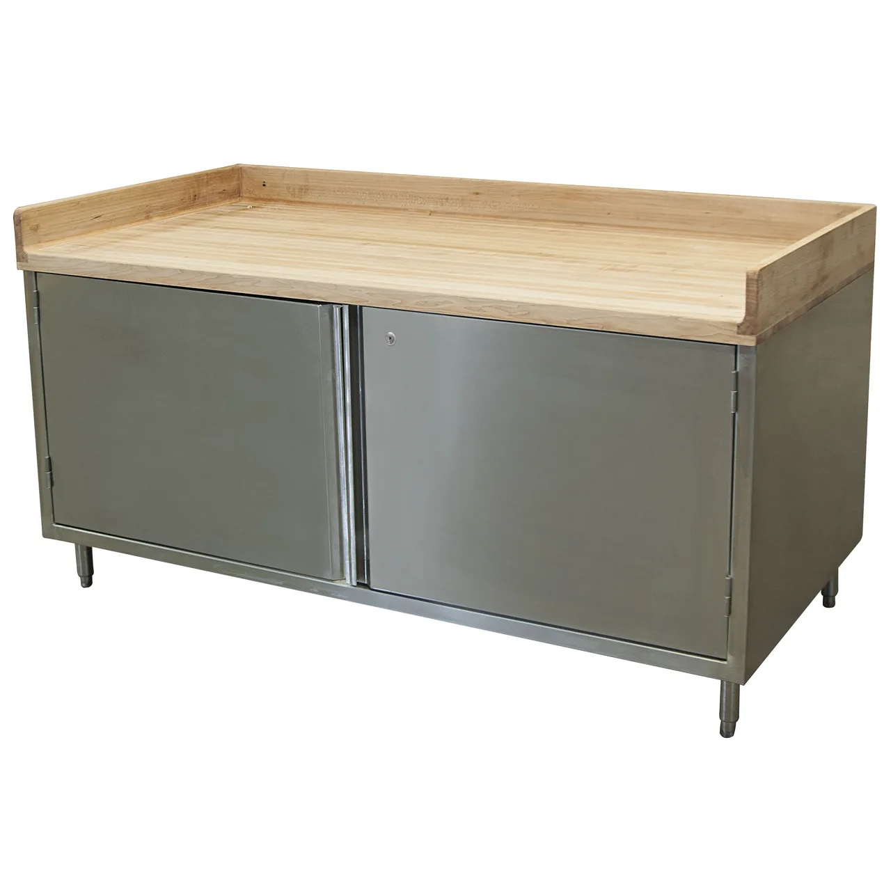 BK Resources CMBT-3072HL Chef Table, Cabinet Base with Hinged Doors & Lock