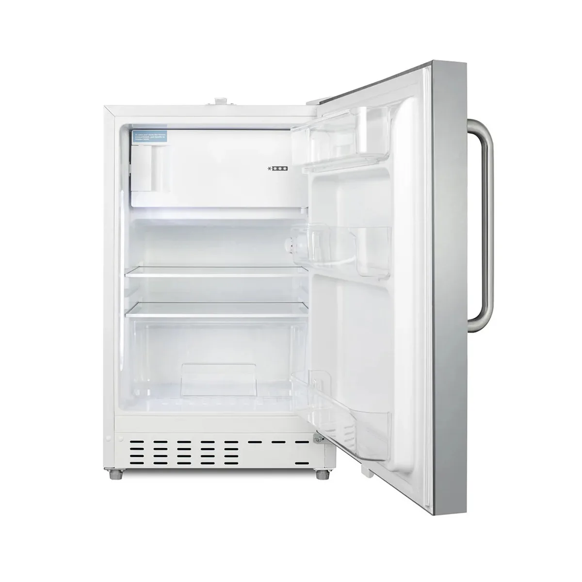 Summit ALRF48CSS 20" Built-in or Freestanding Undercounter Refrigerator Freezer, Stainless Steel, 2.68 cu. ft.