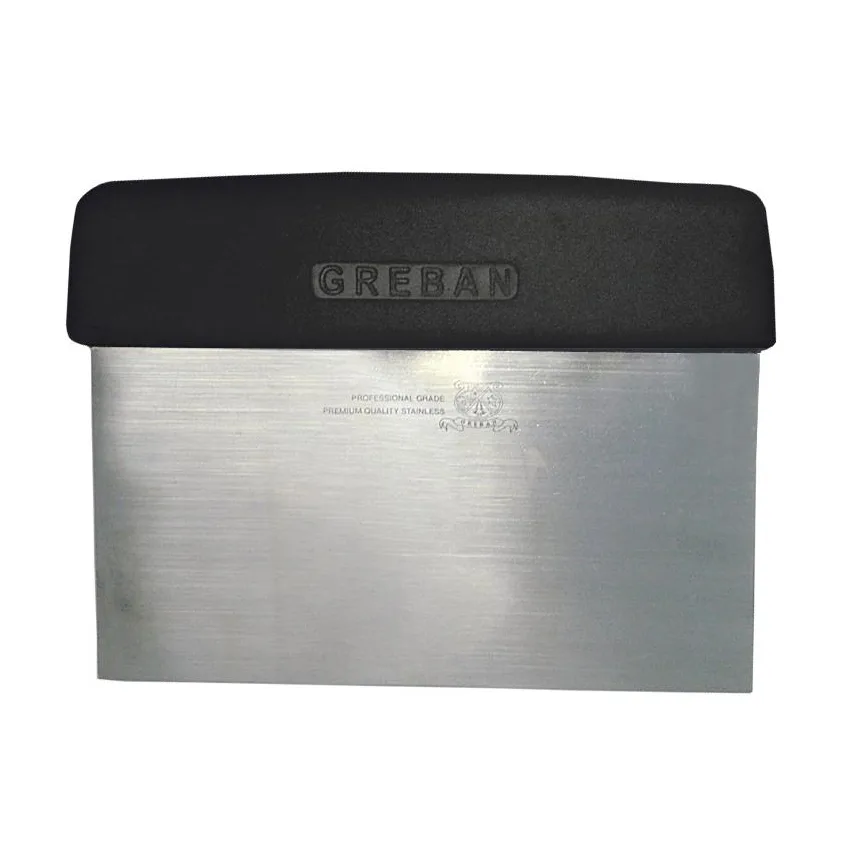 Omcan USA 14200 6" Dough Scraper, Black Plastic Handle, Stainless Steel Blade, Skull Design
