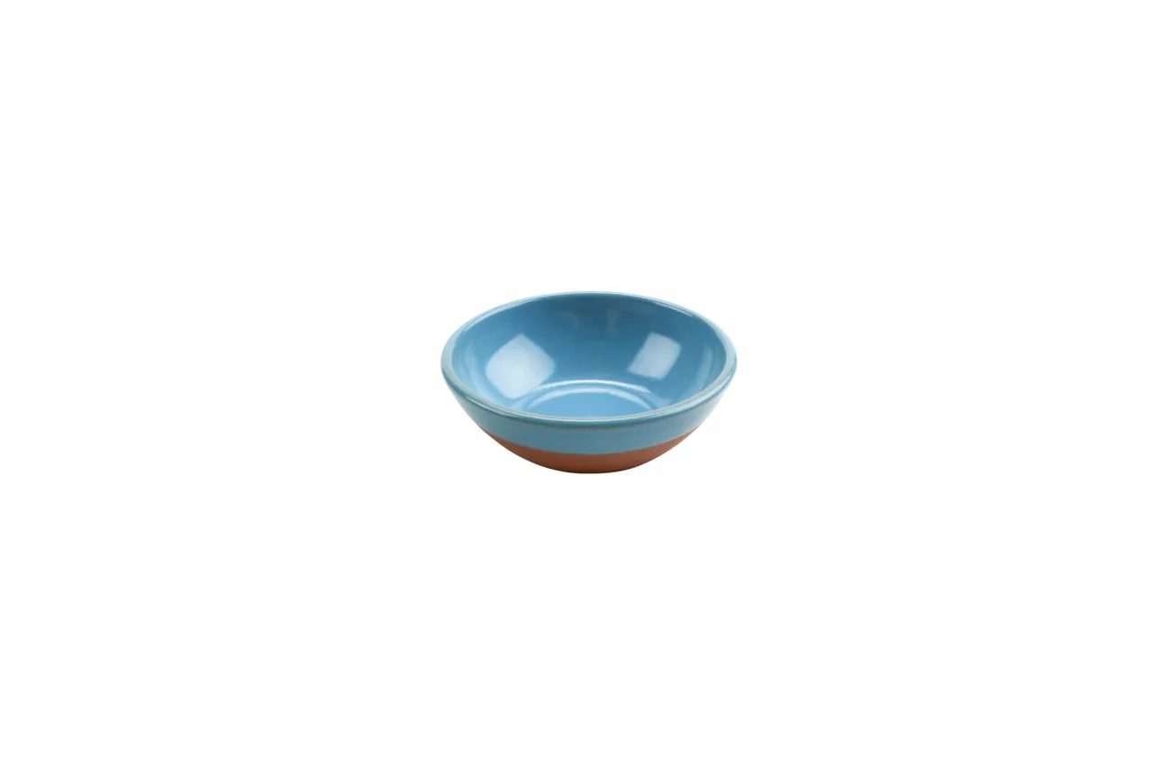 GET SH.AZC-1318BLU Cheforward Stone Heart Blue Terracotta Chinese Bowl 5.51"W x 11.42"D x 5.51"H