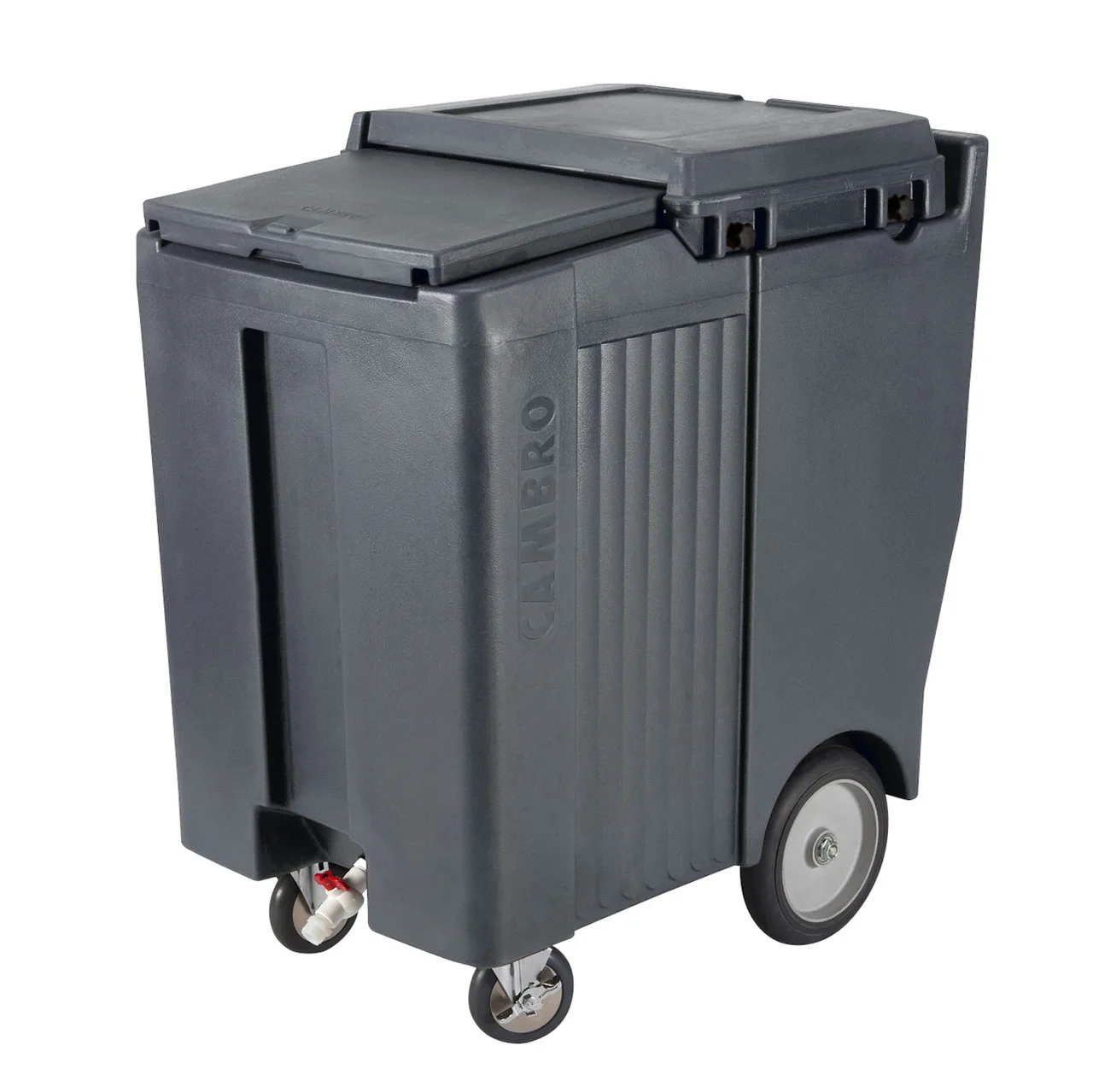 Cambro ICS200TB191 Plastic Tall Mobile Ice Bin / Ice Caddy, 200 lb, Granite Gray