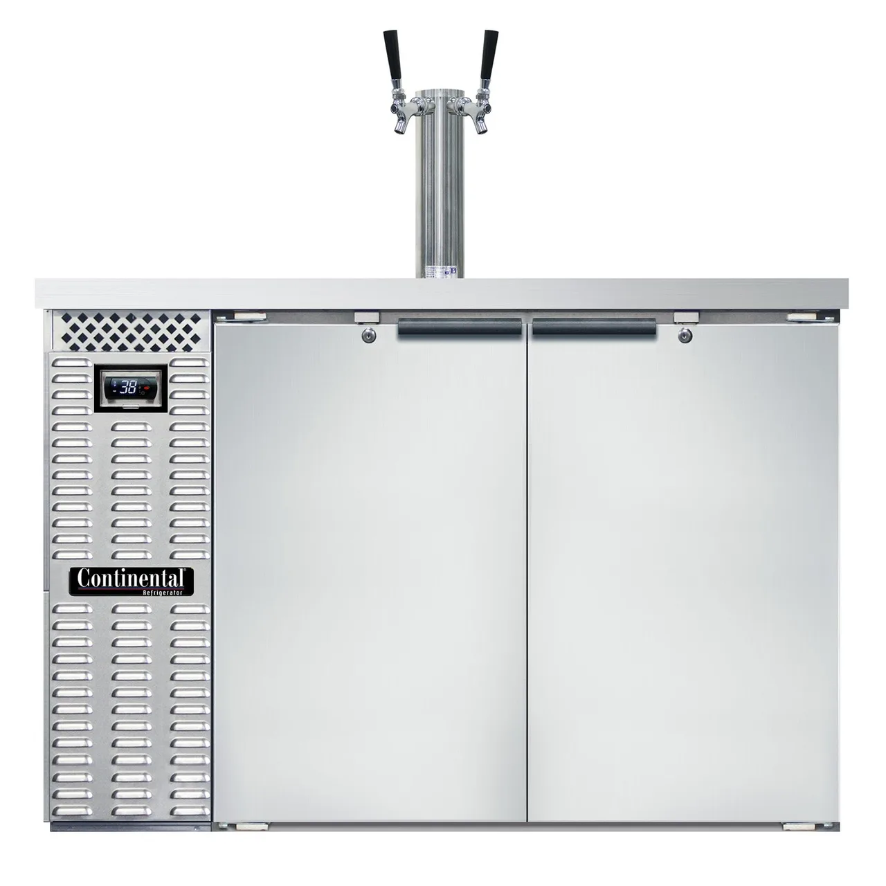 Continental Refrigerator KC50NSS 50" Draft Beer Cooler w/ 2 Kegs, 16.0 cu. ft., 1 Dual-Tap Tower