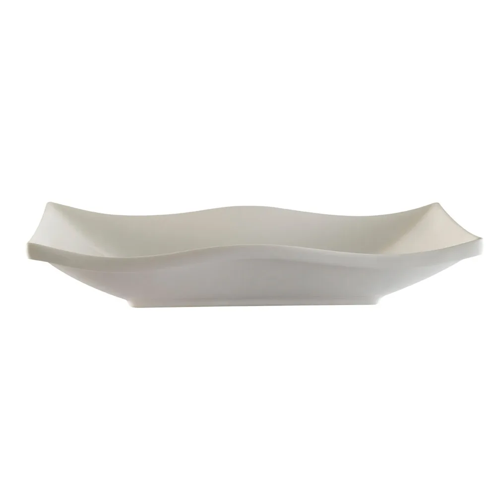 CAC China TOK-W23 Platter, 30 oz., 11-3/4" L × 5-1/2" W × 2-1/4" H, Porcelain White Rim - Dozen