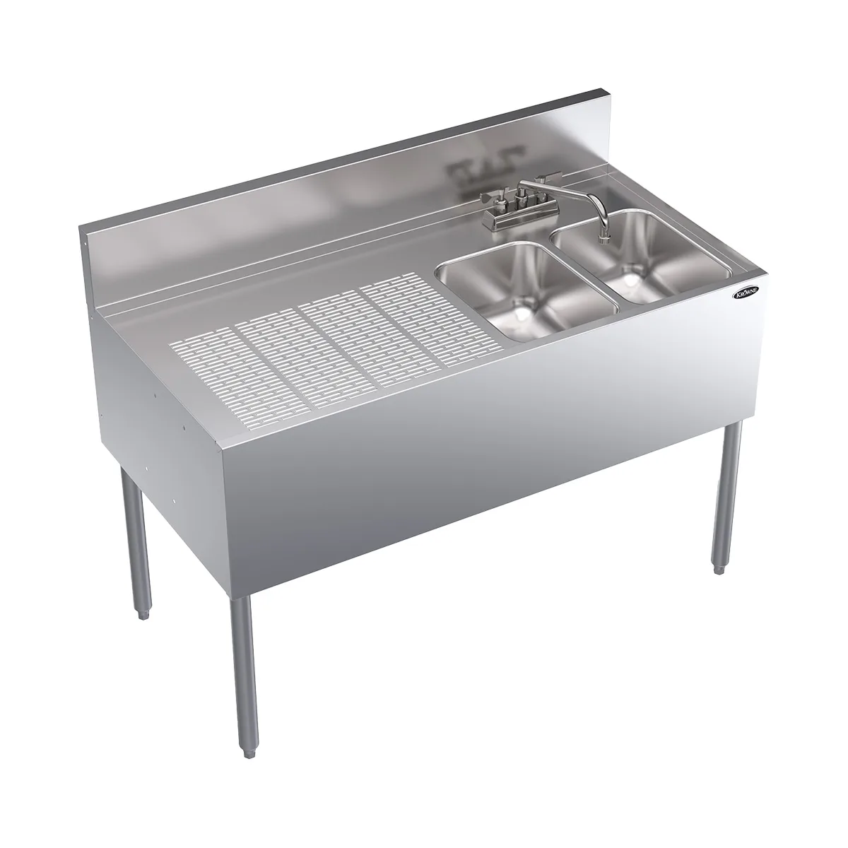 Krowne KR24-42R Underbar Sink Units, 2 Compartment with Left Drainboard