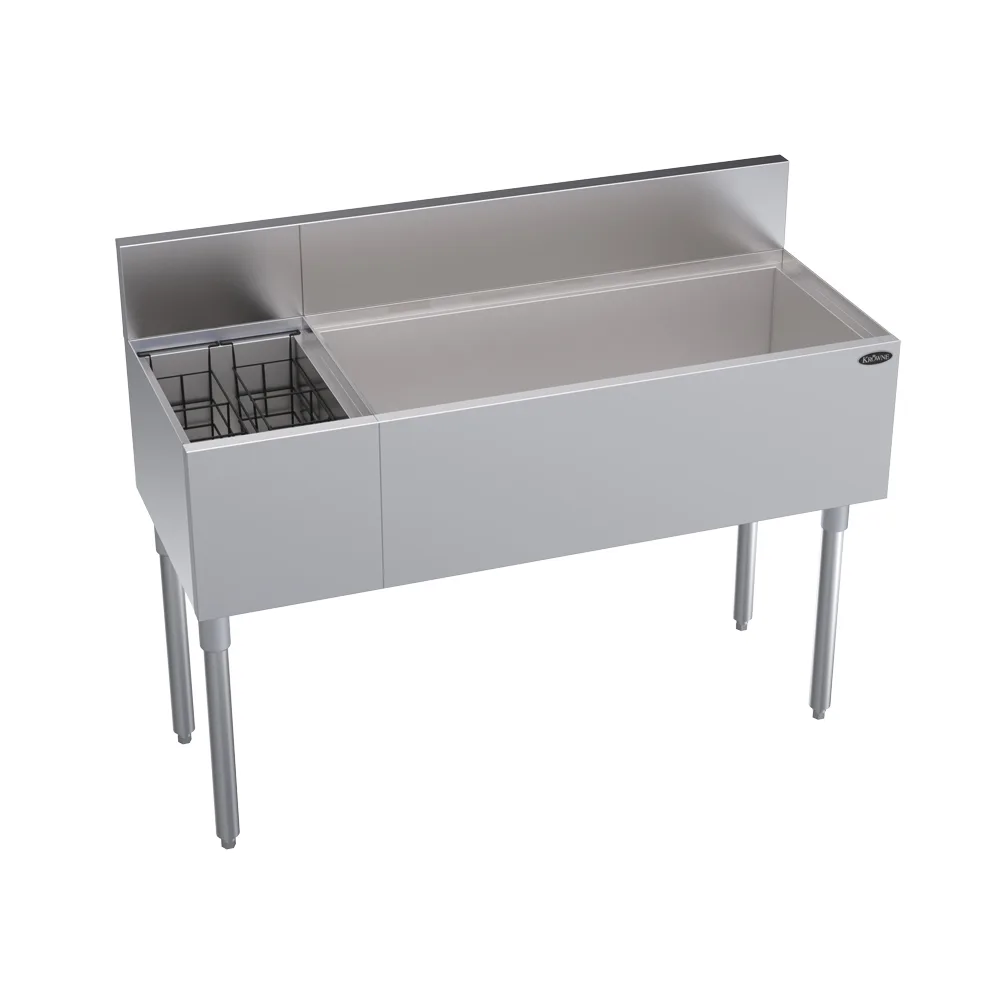 Krowne KR19-M48R-10 48" Bottle Well Bin Underbar Ice Bin/Cocktail Station w/ 110 lb Ice Bin