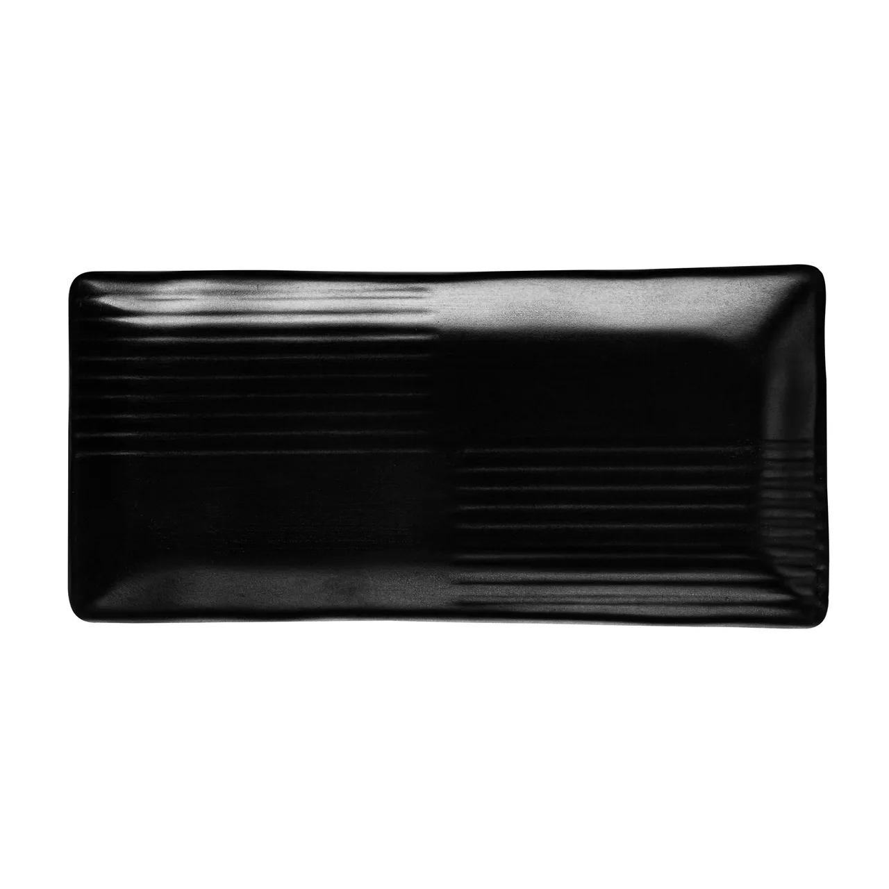 CACChina XDUK-RT34 Duke Platter – 8-1/2"W x 4"D x 5/8"H, Rectangular Black China, Medium Rim 1 Dozen