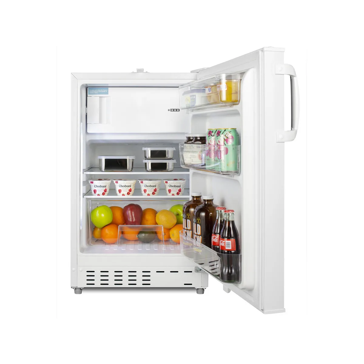 Summit ALRF48 20" Built-in or Freestanding Undercounter Refrigerator Freezer in White, 2.68 cu. ft.