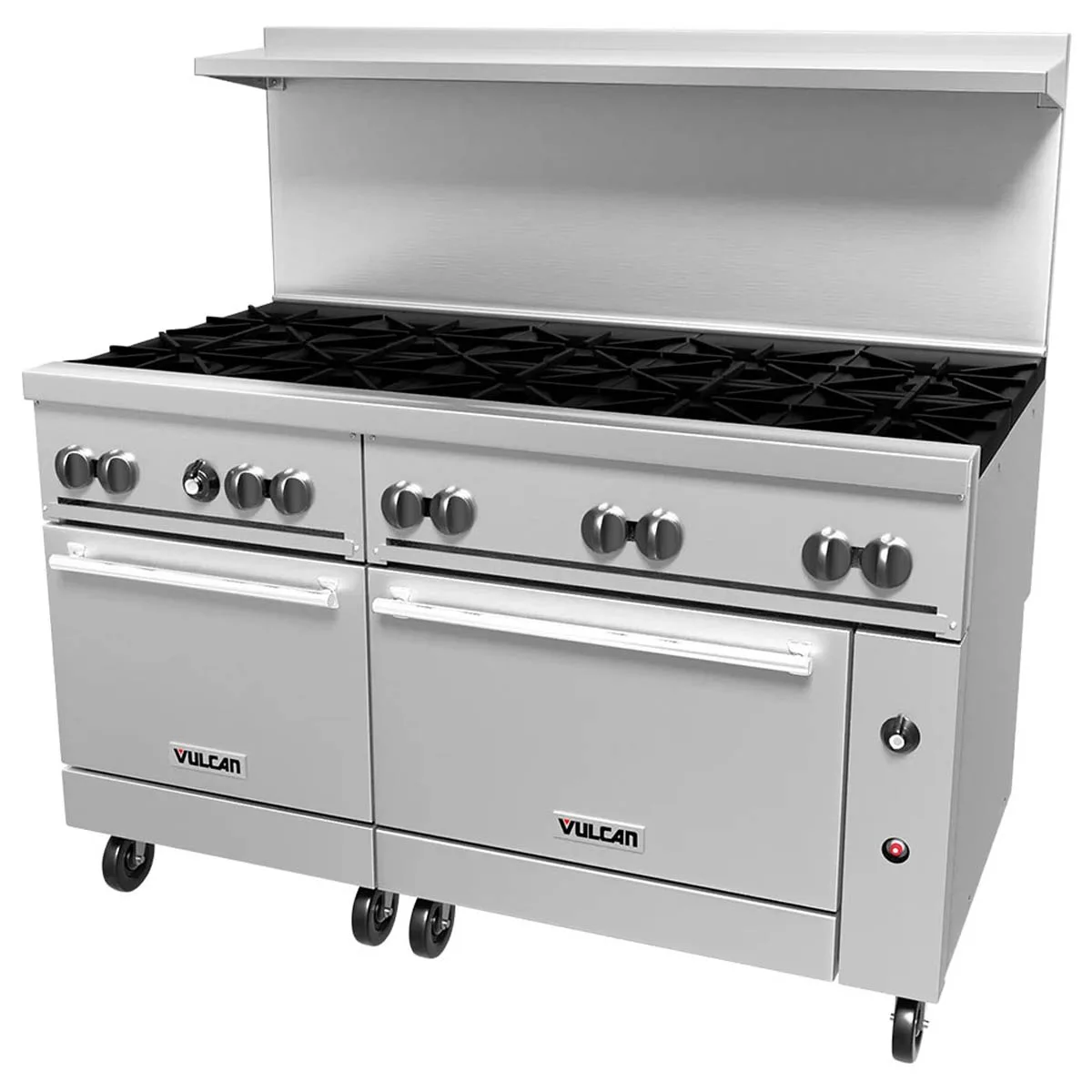 Vulcan 60SC-10B 60" Gas Restaurant Range w/ (10) Open Burners, (1) Standard Oven, (1) Convection Oven, 358.000 BTU