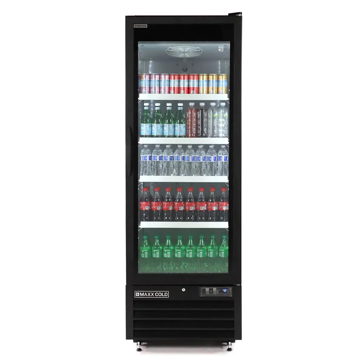 Maxx Cold MXGDM-30RBHC - 27" Glass Door Refrigerator, 30 cu ft, 1/3 HP Compressor, Condensate Pan