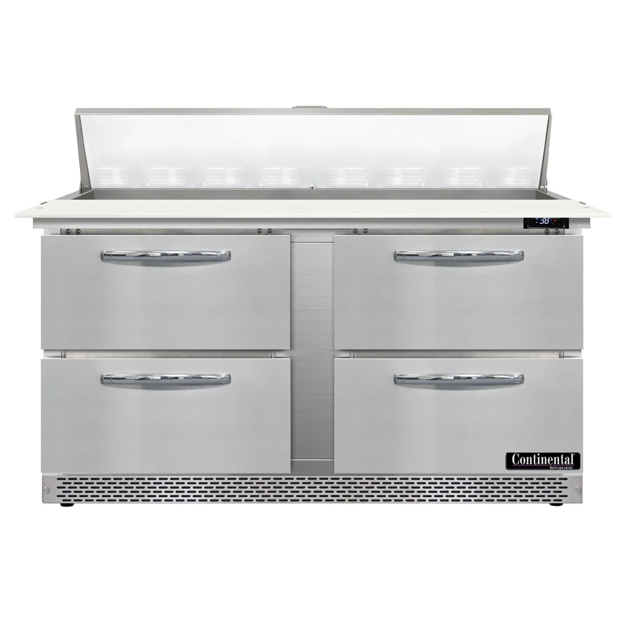 Continental Refrigerator D60N16C-FB-D 60" Sandwich / Salad Prep Table w/ 4 Drawers, 16 Pans