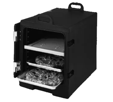 Cambro 1826MTC110 Black Front Loading Insulated Food Pan Carrier w/ 6 Pan Capacity - Camcarrier®