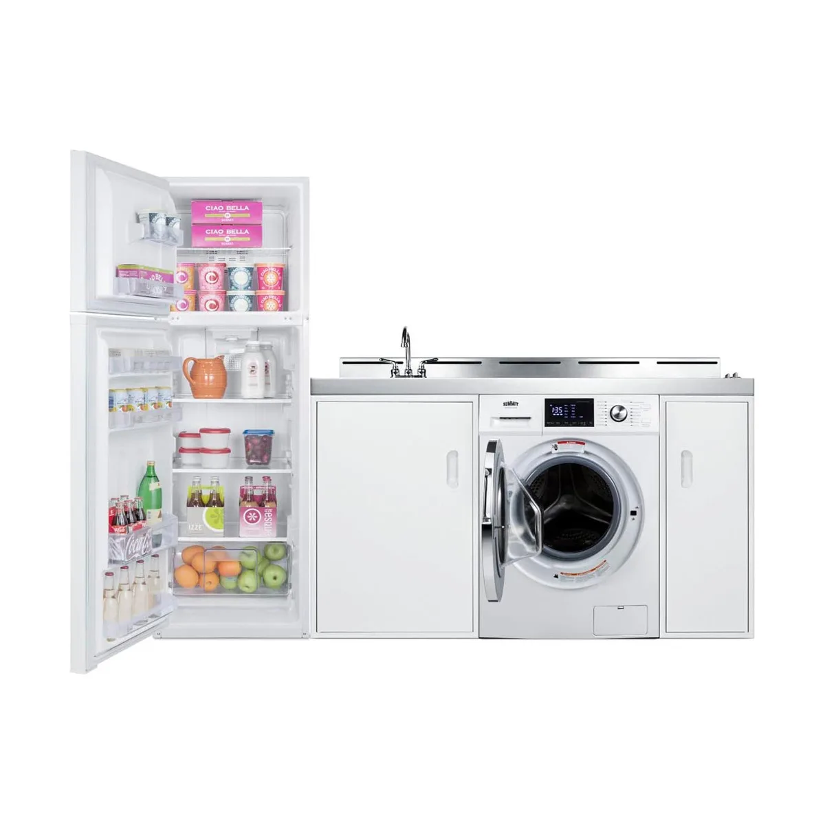 Summit ACKSPWD82 All-In-One Combination Kitchenette with Washer/Dryer Combo