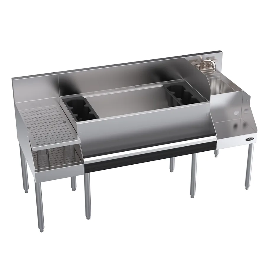 Krowne KR24-W60B-10 60" Blender Station Underbar Ice Bin/Cocktail Station w/ 10 Circuit - 110 lbs