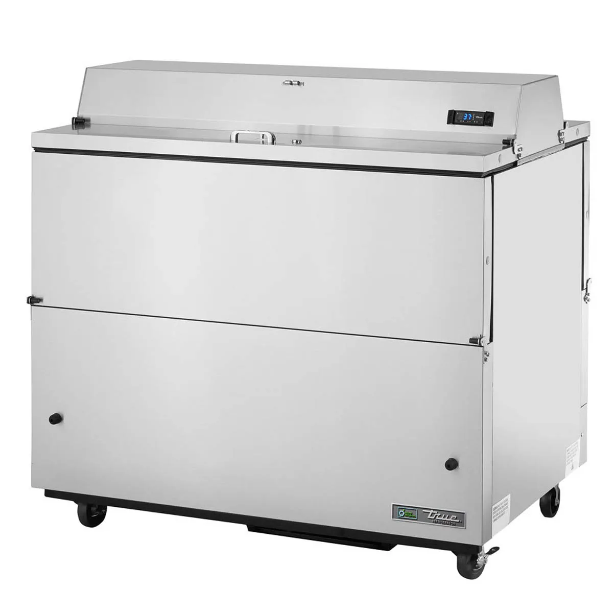 True TMC-49-S-DS-HC 49" Dual Sided Milk Cooler, Forced Air, 12 Crates Capacity