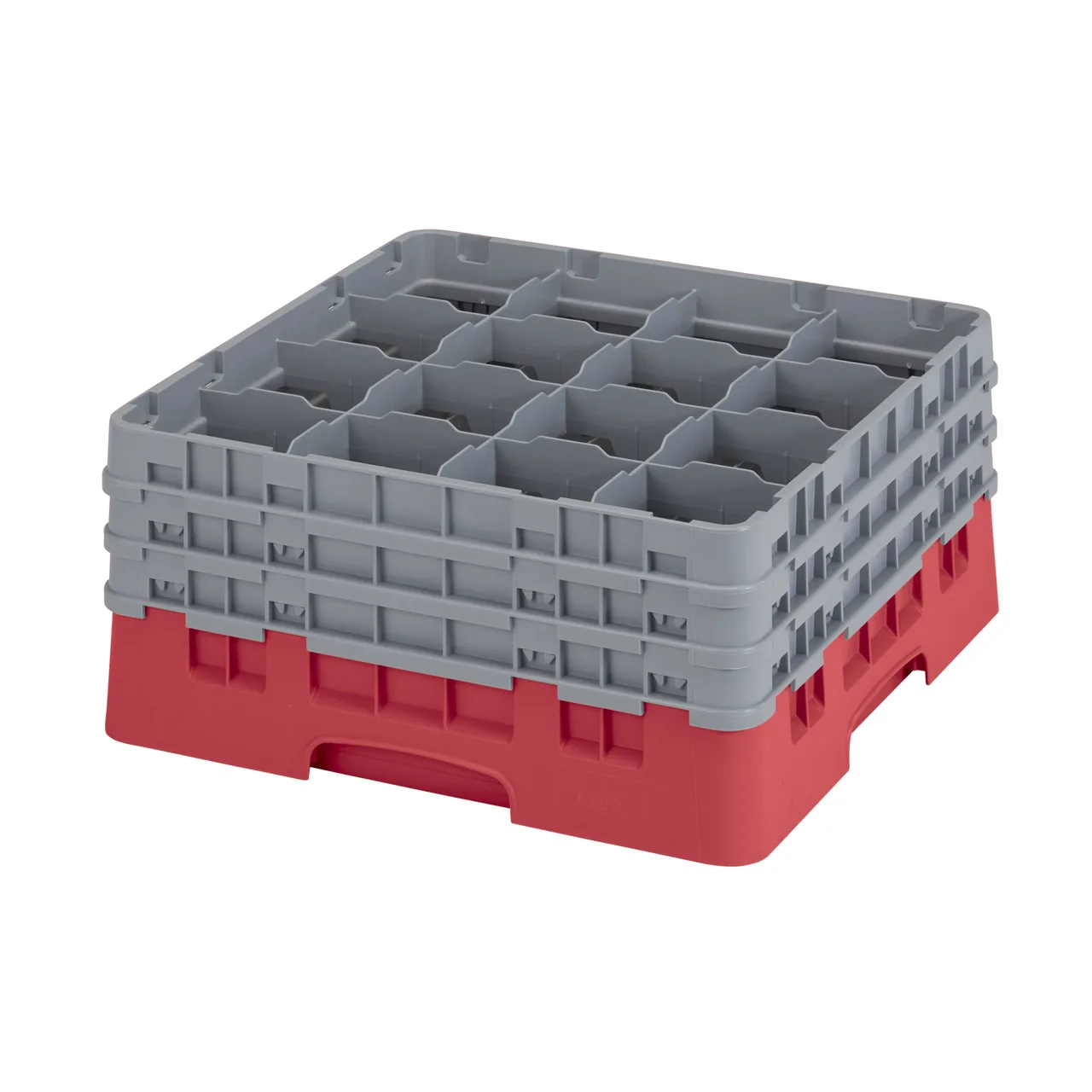 Cambro 16S738163 Camrack Glass Rack, Red, Full Size, 19-3/4 x 19-3/4, 16 Compartments