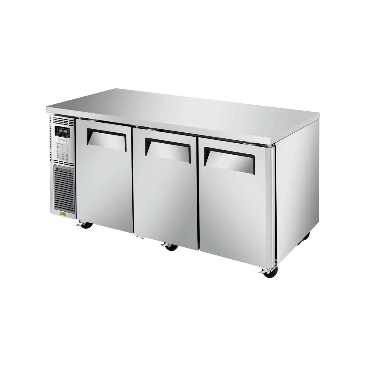 Turbo Air JURF-72-N 70" 3-Door Undercounter Refrigerator Freezer, R 12 - F 5.6 cu. ft. – Dual Temperature