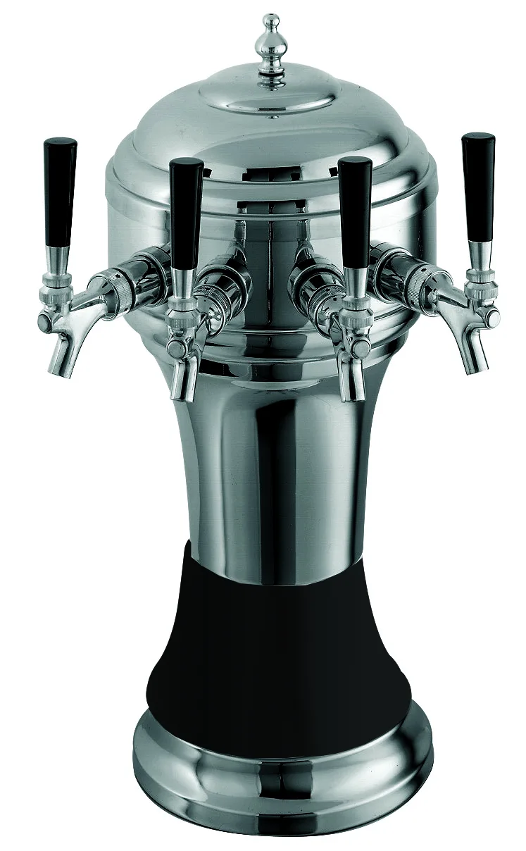 Perlick 4056BK5BPC Roma Draft Beer Dispensing Tower, 5 Faucets