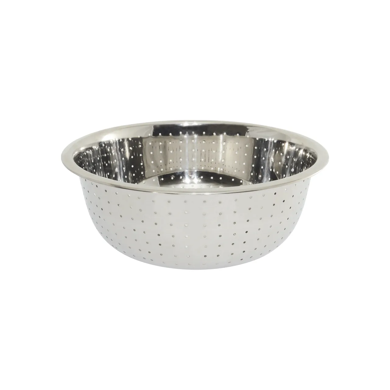 CAC China SCD3-S14 Colander, 13-3/4 qt., Small Holes, Round, Stainless Steel