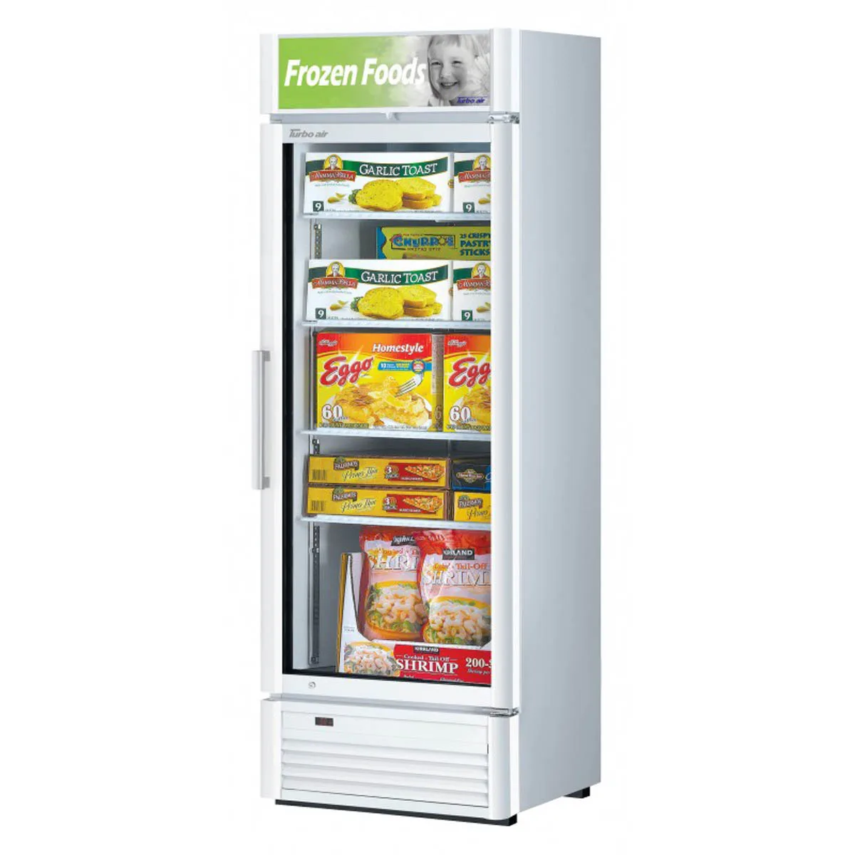 Turbo Air TGF-15SD-N 26" 1 Glass Door Freezer Merchandiser, White or Black, 13.2 cu. ft.