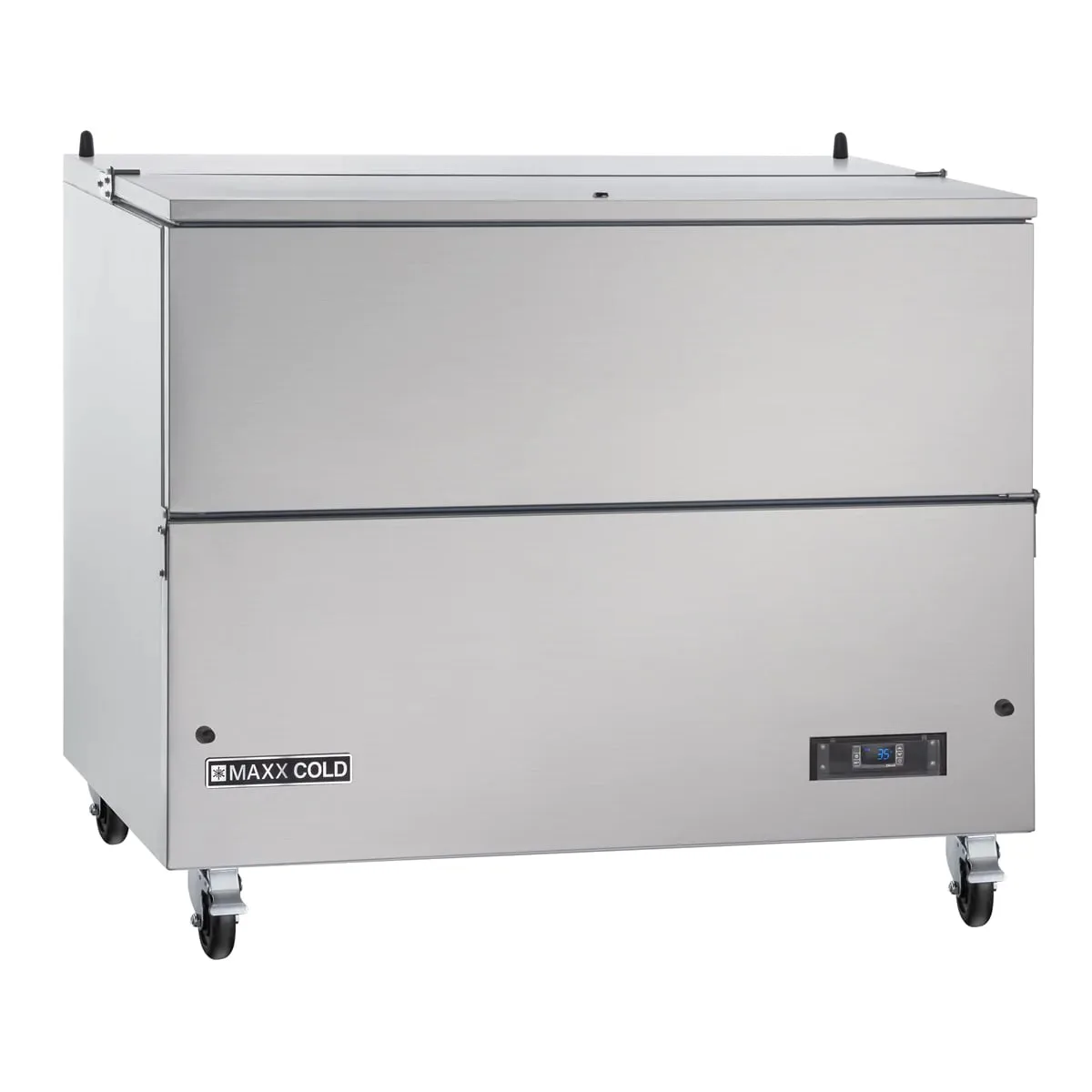 Maxx Cold MXMC49HC 49" Single Sided Milk Cooler, Cold Wall, 12 Crates Capacity