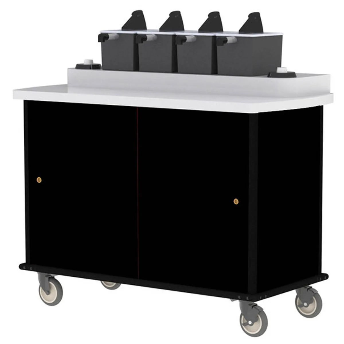 Lakeside 70510 Condi-Express Mobile Condiment Cart w/ 4 Pumps, 2 Cup Dispensers