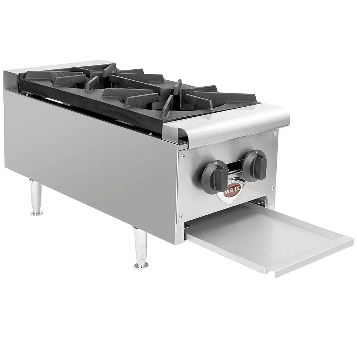 Wells HDHP-1230G 12" Countertop Gas Hotplate with (2) Burners, Manual Controls, 53.000 BTU