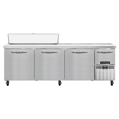 Continental Refrigerator RA93N12 93" Sandwich / Salad Prep Table w/ 4 Doors, 12 Pans